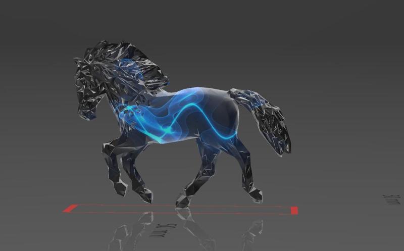 Horse 07 - Voronoi Style, Spider Web and LowPoly Mixture Model