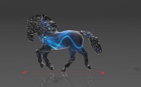 Horse 07 - Voronoi Style, Spider Web and LowPoly Mixture Model