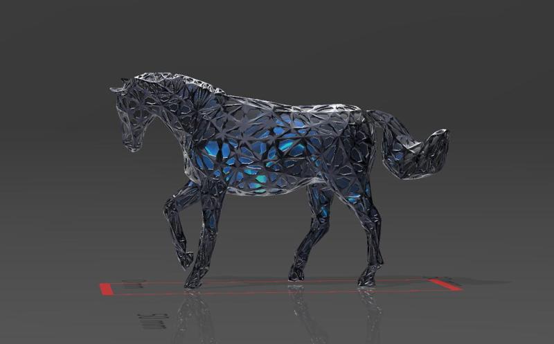 Horse 17 - Voronoi Style - Spider Web - LowPoly - Perfect Design - Easy Print - Decor
