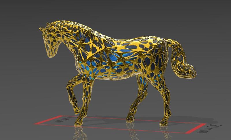 Walking Nobility Horse - Voronoi Style - Spider Web - LowPoly - Perfect Design - Easy Print - Decor
