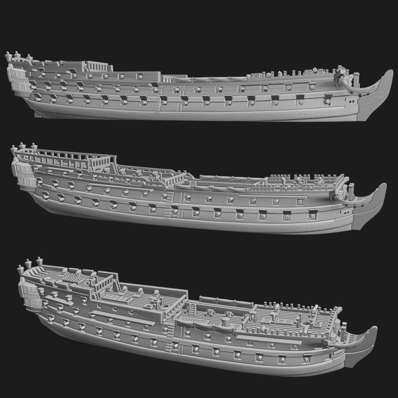 GB British "Middling" 3rd rates (3-PACK; Achille, Carnatic, Conqueror), (74 guns),  & Blender Exporter, AOA-GB-39