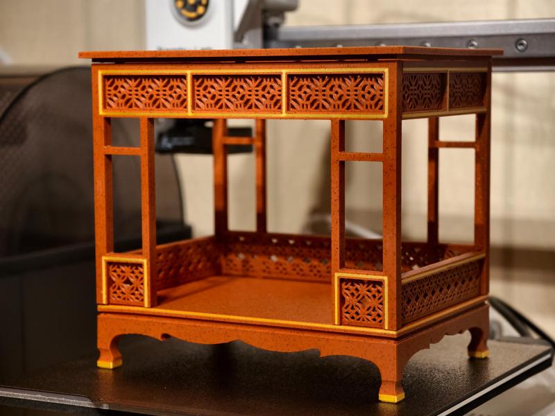 Chinese Classical Style Four-Poster Bed Tissue Box