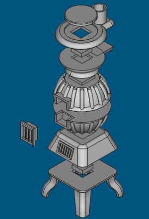 Pot Belly Stove 1/12th scale.