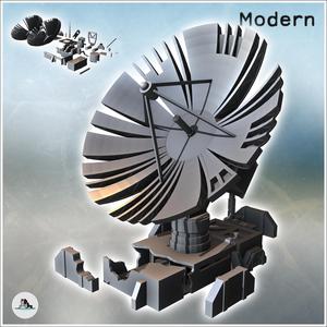 Large Ruined Radar Antenna with Dish and Control Building (19) - Cold Era Modern Warfare Conflict World War 3 RPG  Post-apo WW3 WWIII