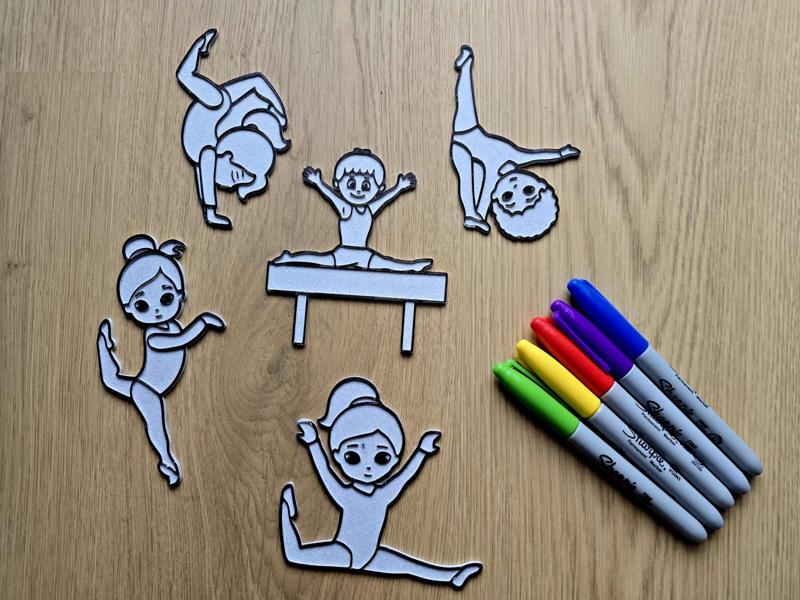 Gymnastics DIY Coloring NO AMS Craft Fun Gift