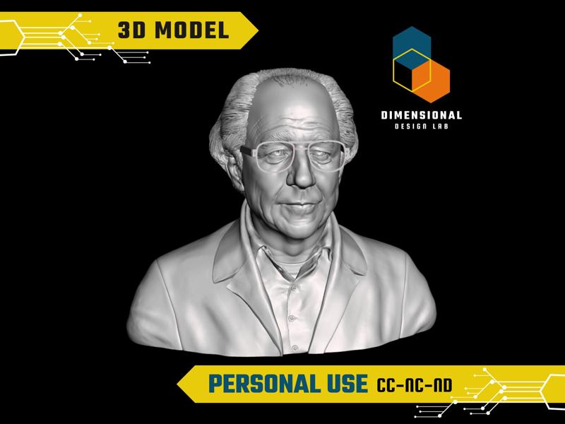Jean Baudrillard - High-Quality STL File for 3D Printing (PERSONAL USE)
