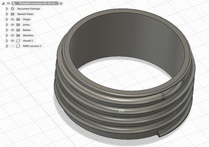 Threaded connector for 40mm insert on respirator mask