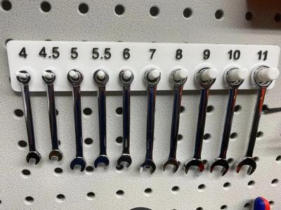 Pegboard Holder for Mini Wrenches, metric and SAE   