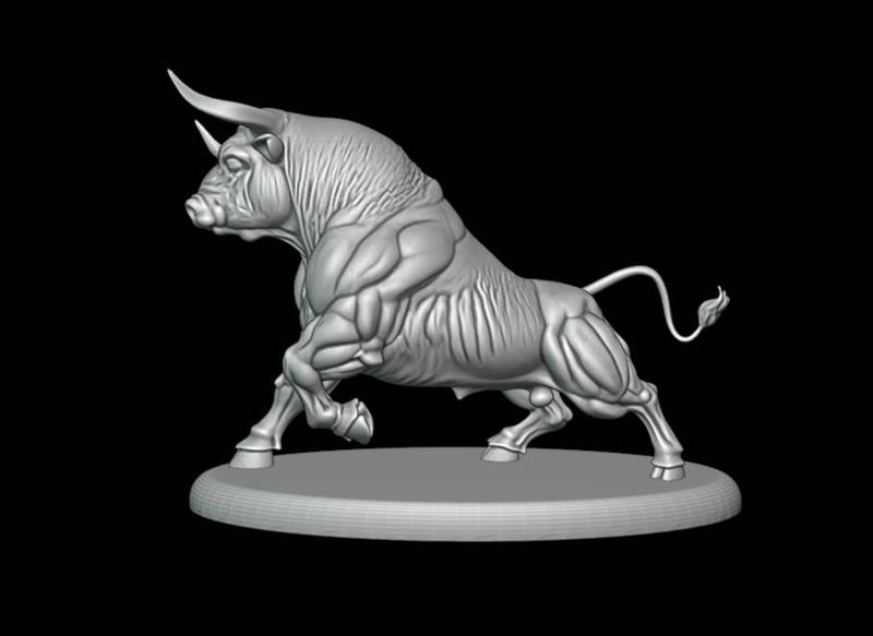 Muscular Bull I145 Gift Bust Figure Unique & Detailed 3D Print Model
