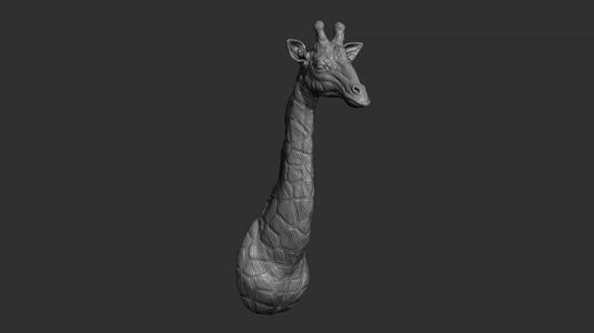 Giraffe head bust