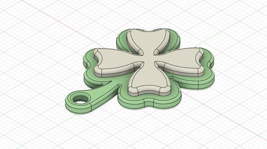 Porte-clé trèfle à 4 feuilles   