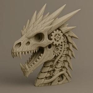 Dragon Mecha Head Skeleton   