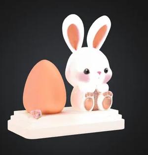 Cute easter bunny and egg   