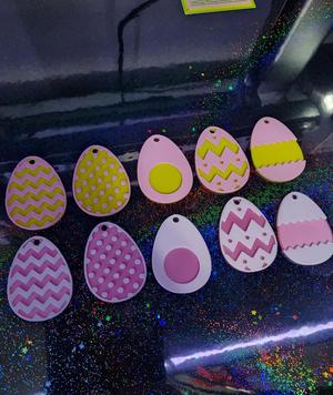 Cute Easter Egg Earrings Ready to Print, Color Change Done By Layer. 