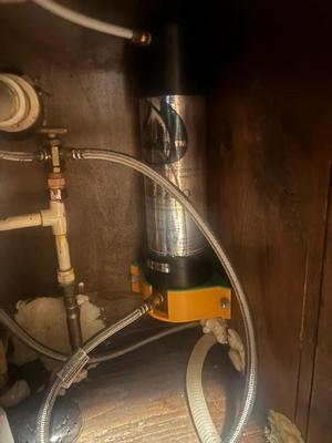 CuZn UC-200 Under Counter Water Filter Corner Mount   