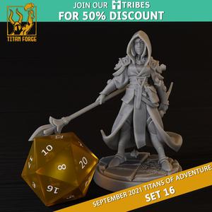 Human Female Sorcerer - RPG Hero Character D&D 5e - Titans of Adventure Set 16