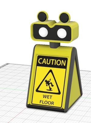 fnaf wet floor sign   