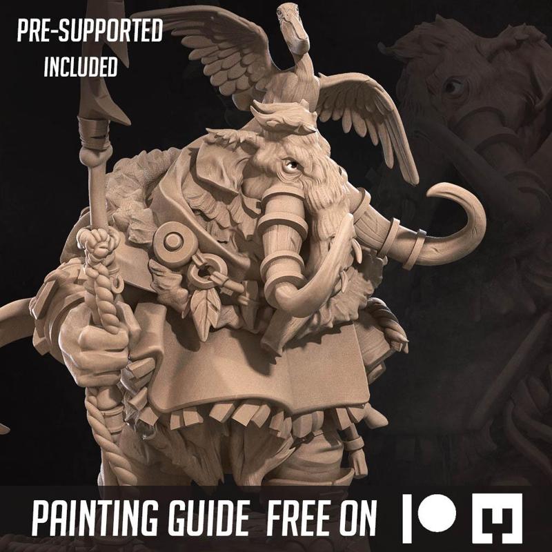 Odron, the Loxodon Hunter (+Pelican) (2 Versions)