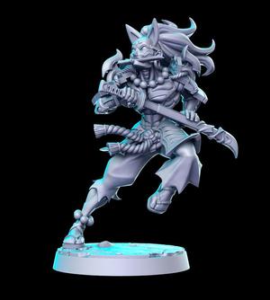 PRE-SUPPORTED Oni Samurai - 32mm - DnD