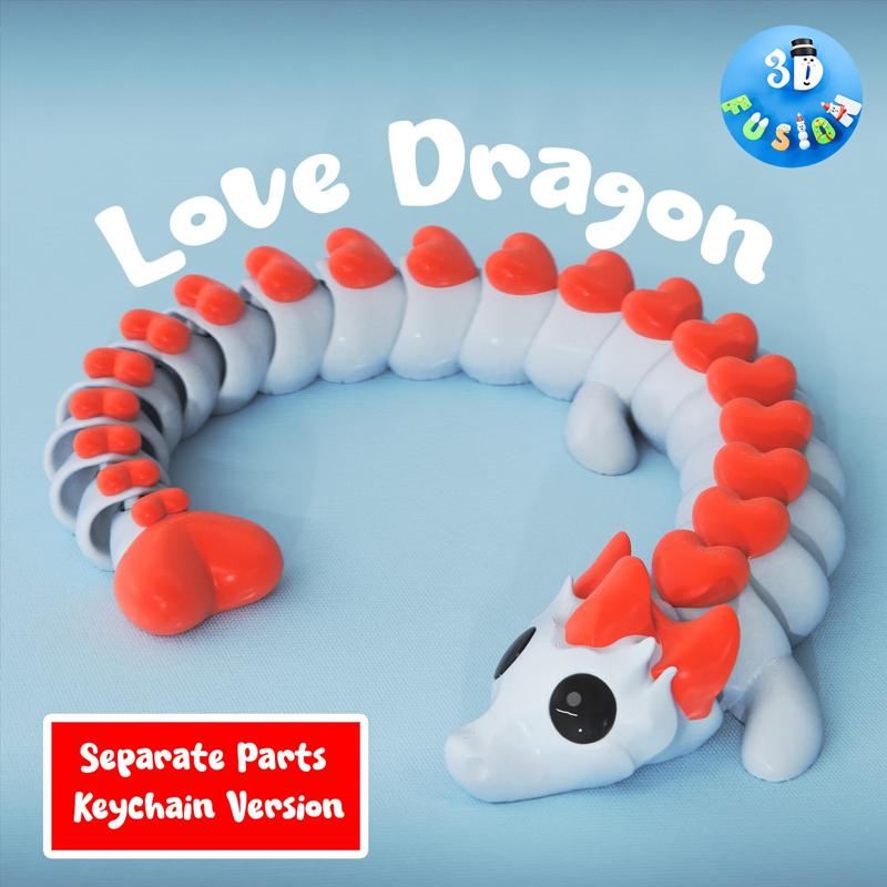 Valentine's Day Articulated Love Dragon with Hearts 🐉💓