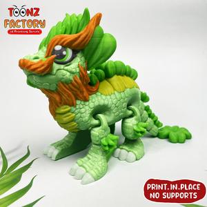 PRINT-IN-PLACE  FLEXI CLOVER LEAF DRAGON ARTICULATED
