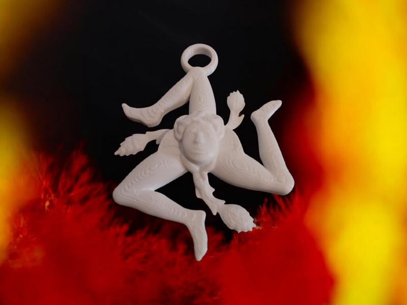 Trinacria keychain Mediterranean icon