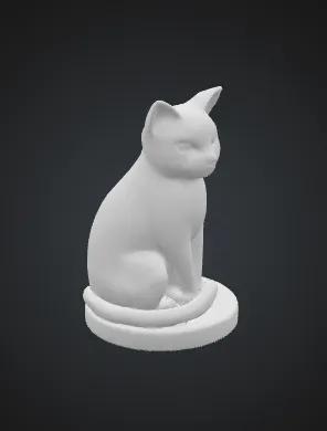 Sitting realistic cat figure   
