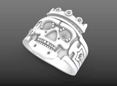 Flat Regal Skull Crown Crown Ring Guardian 3D print model