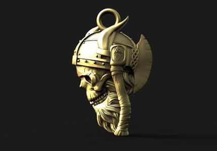 Viking skull pendant