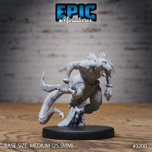 Lizardfolk Human Hunter Attack / Draconic Lizardman / Reptile Soldier / Dragonborn Warrior / Lizard Predator / Dragon Army