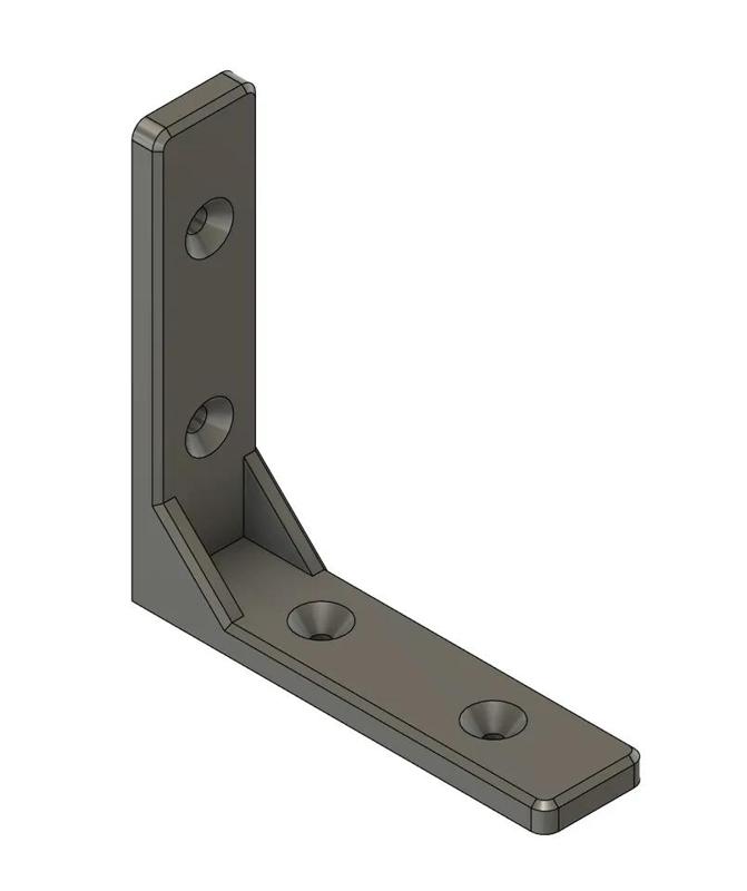 Reinforced 90° L-Bracket with Chamfered Edges – #8 Screw Compatible   