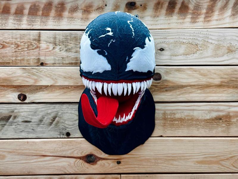 Venom inspired bust, wall mounted. Fan Art.