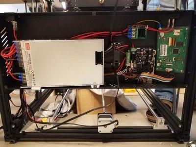 60 to 40mm Fan Adapter at corner (for Ender 5+ PSU)