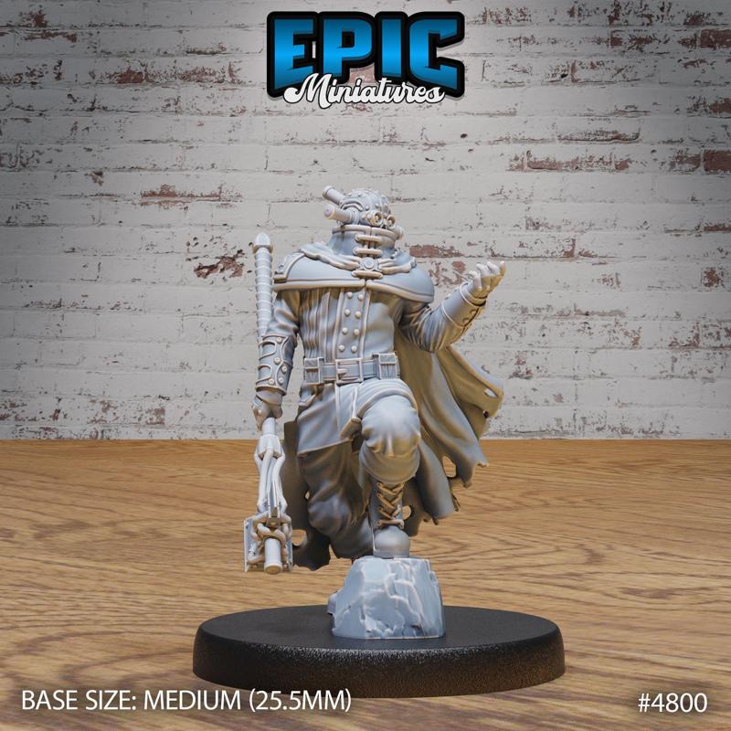 Iron Mind Warrior Hammer / Steampunk Control Mechanism / Humanoid Steam Battle Construct / Evil Steel Fighter / Infantry Machine / Automaton Fighter / War Robot / Society Technology Encounter