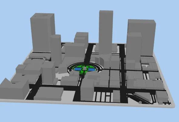 Map of Indianapolis, Indiana (Monument Circle)   