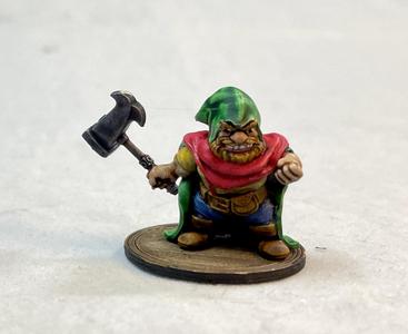 Grinn the Dwarf, squire of Snowflake the White Knight