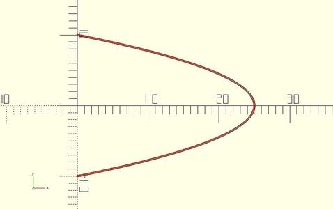 3 point Bezier Curve (Quadratic/Parabolic Arcs) in OpenSCAD easily   