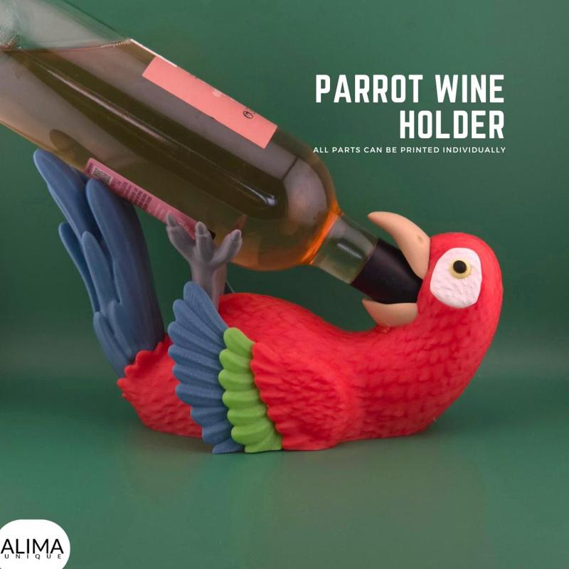 Parrot Wine Holder / Print in individual Parts / Home Decoration