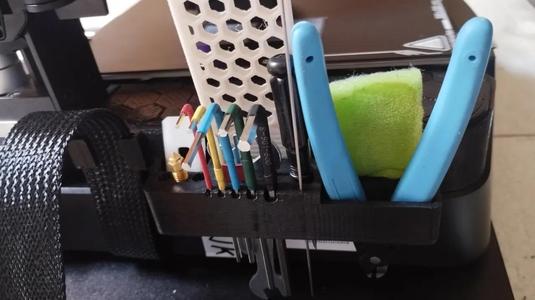 Ender 3 v3 SE/KE Left Storage Box Shorter Cable Holder with Tools Storage by P3TCH Remix   