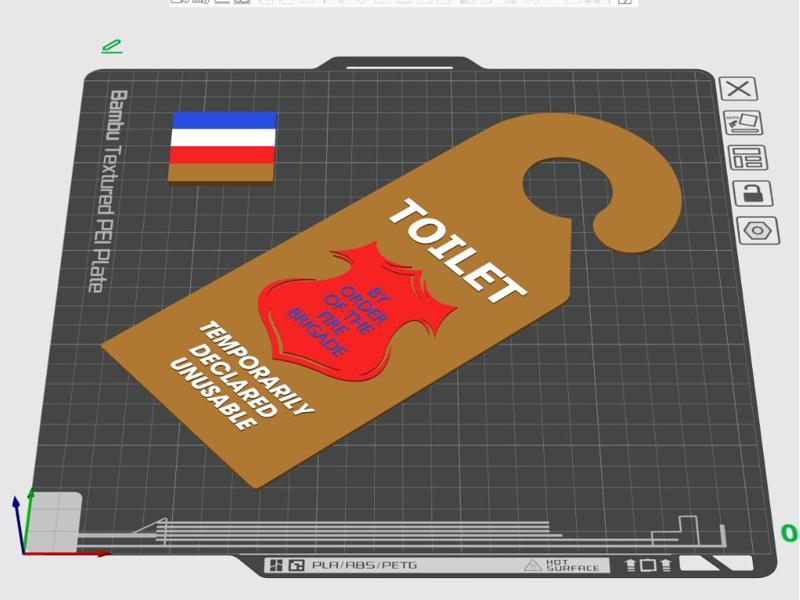 Door hanger toilet declared unusable