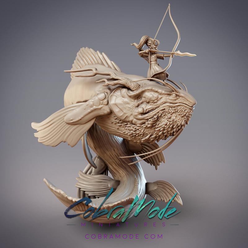 Tengu Archer and Eel Dragon - Tsukibo, Daitengu Archer and Bakunawa Sacred Beast Serpent (Pre-supported)