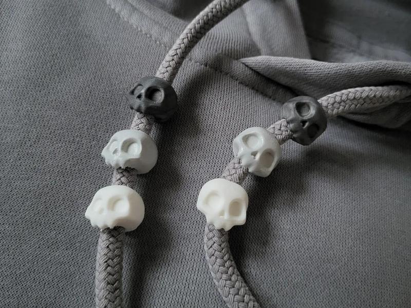 Cute skull - drawstring beads   