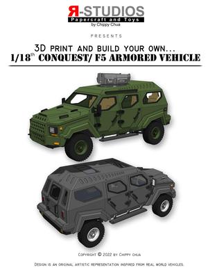 1/18 scale F5 Conquest Armored Vehicle for 3.75" to 4" Action Figures
