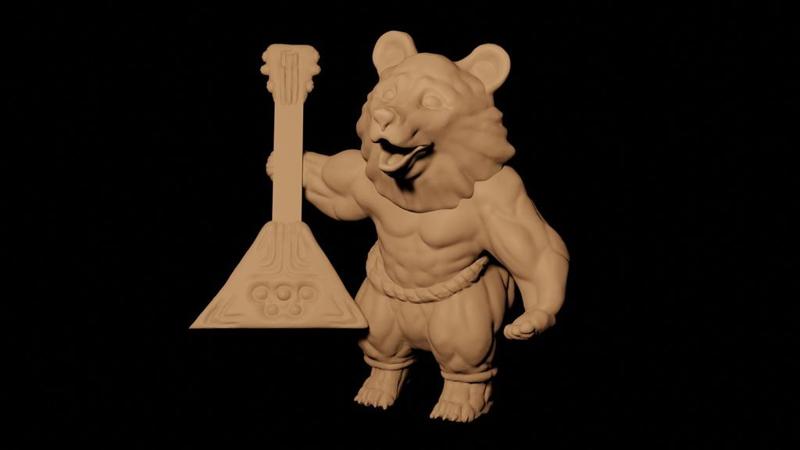 Bear Fedor with balalaika