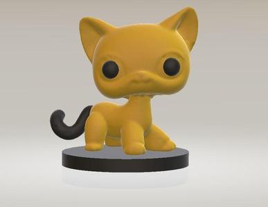 3D Cute Cartoon Cat Figurine 3D printable model
