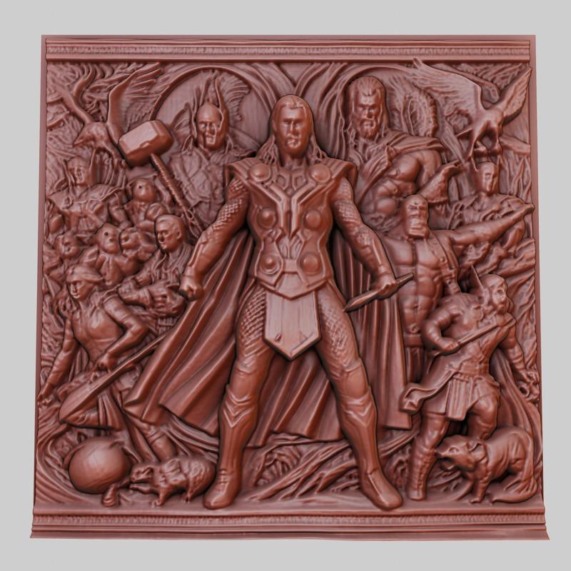 Thor 3d printer relief medallion obj stl