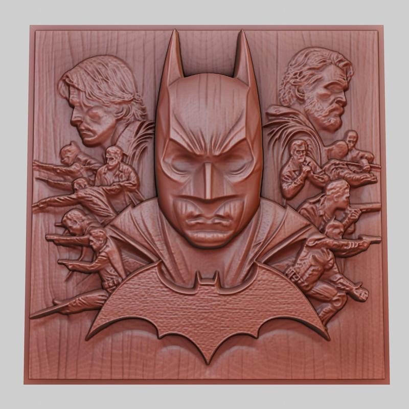 Batman Begins 3d printer relief medallion obj stl
