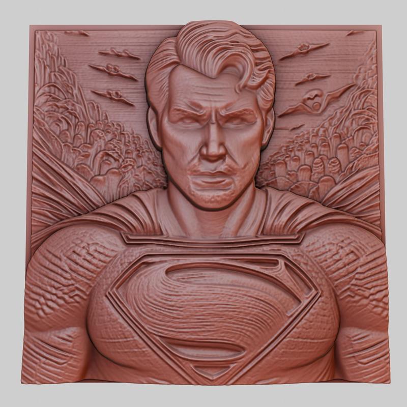 Man of Steel 3d printer relief medallion obj stl