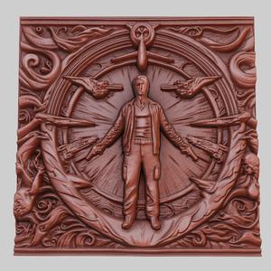 Serenity 3d printer relief medallion obj stl