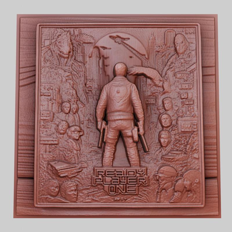 Ready Player One 3d printer relief medallion obj stl